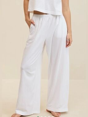 Aerie Wide Leg Lounge Pant White Medium NWT IN PACKAGE